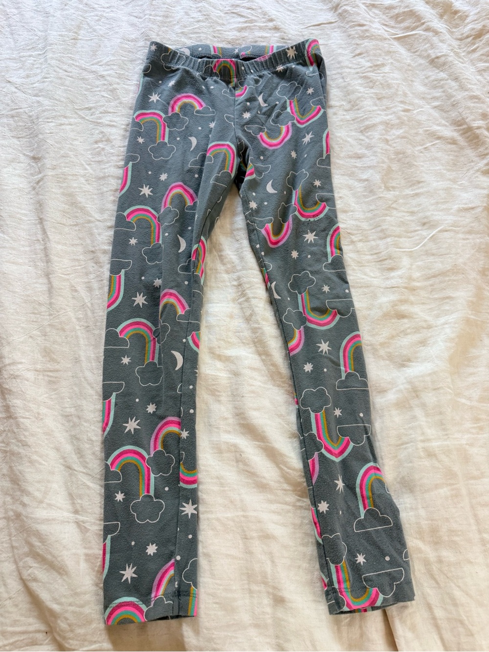 Cat & Jack Gray Leggings with Pink and Rainbow Print
